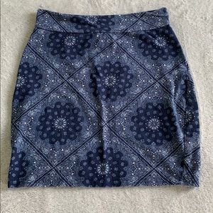 Charlotte Russe paisley bodycon mini skirt